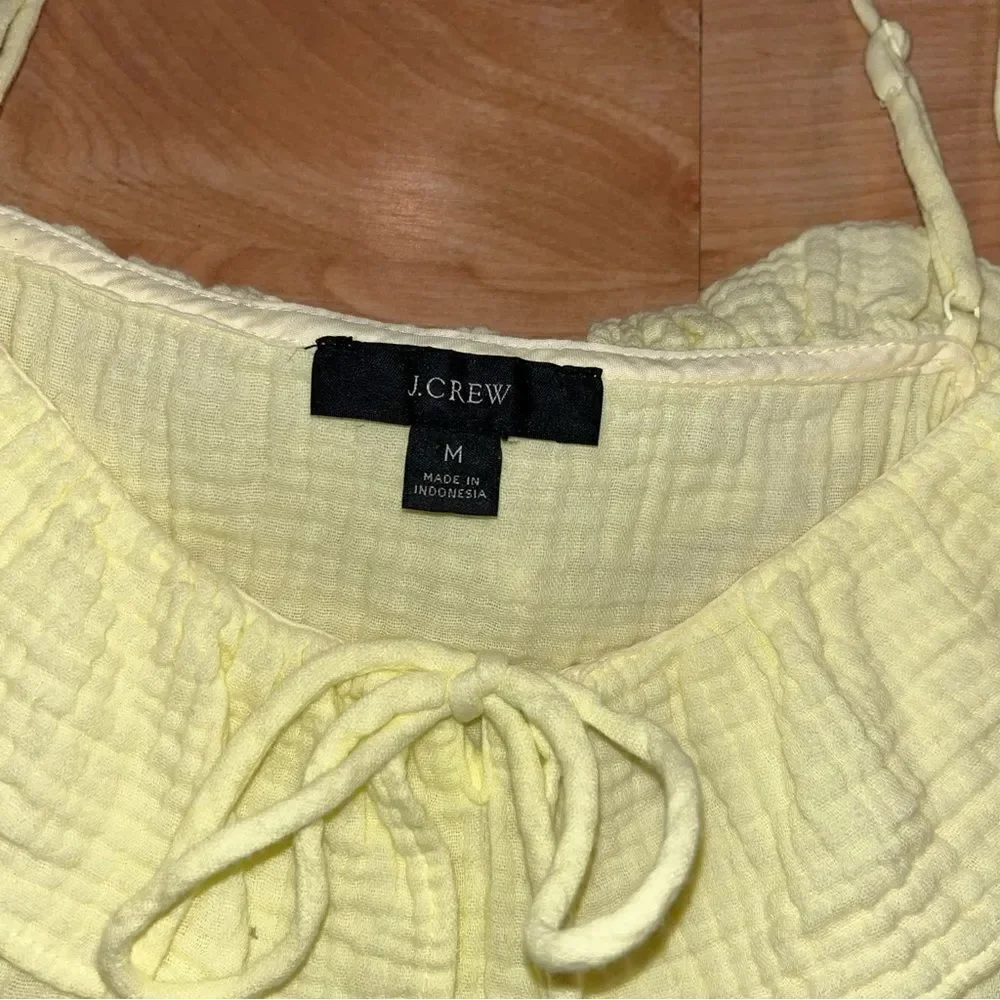J. Crew Pastel Yellow Ruffle Sleeveless Top